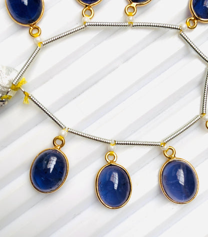 Natural Iolite Oval Cabochons – 10pcs 8x10mm Jewelry Beads