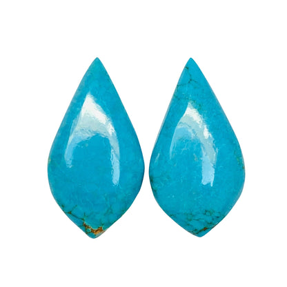 1 Pair Howlite Turquoise Smooth Fancy Drop Shape Gemstone, Size 16X30mm, Matching Pair Briolette, Earring Making Gemstone , SKU - BBI998