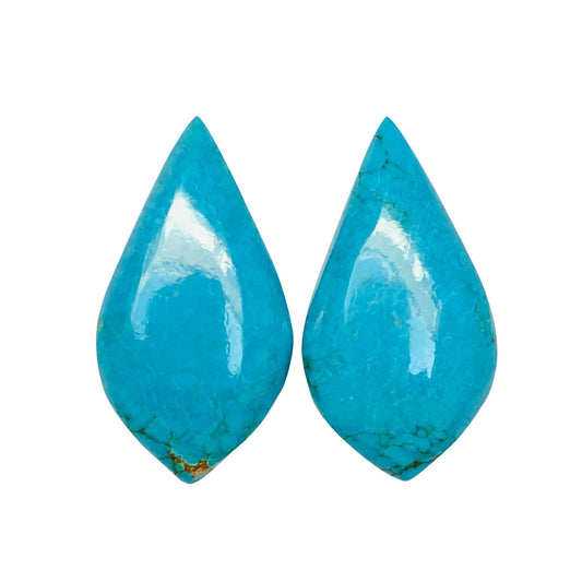 1 Pair Howlite Turquoise Smooth Fancy Drop Shape Gemstone, Size 16X30mm, Matching Pair Briolette, Earring Making Gemstone , SKU - BBI998