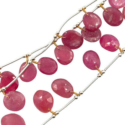 10 Pcs Natural Red Ruby Rose Cut Slice Cabochons | Freeform Flat Back Gemstones