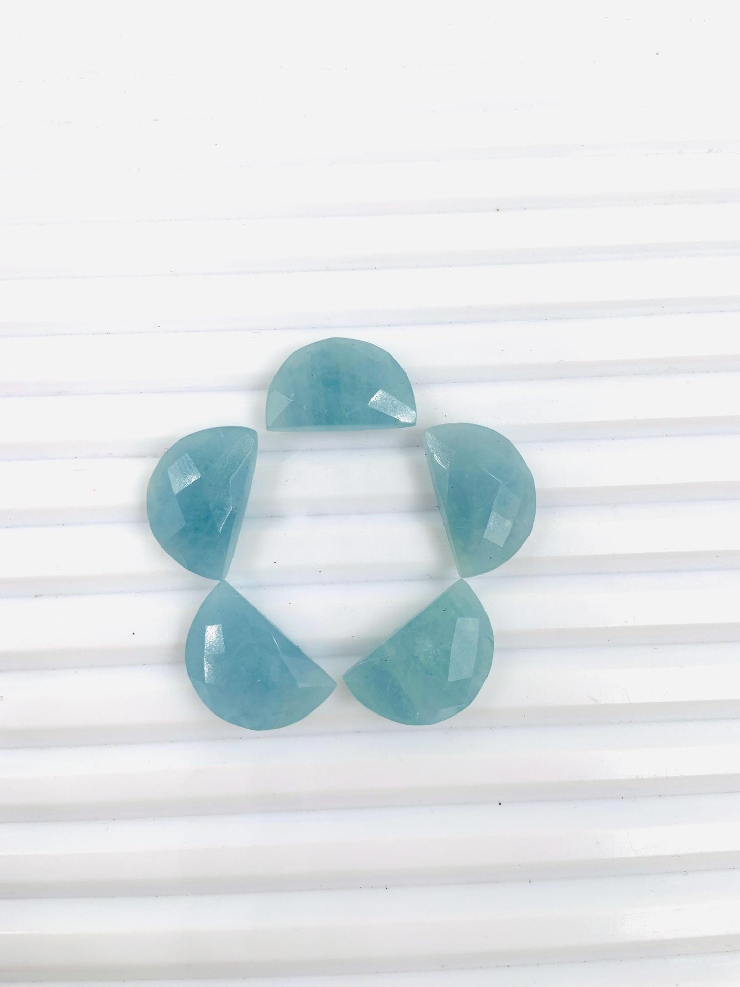 2 Pieces Natural Aquamarine gemstone, Half Moon D - shape gemstone, Earring Components, Half moon gemstone, Size 10x16mm, SKU - BBI206