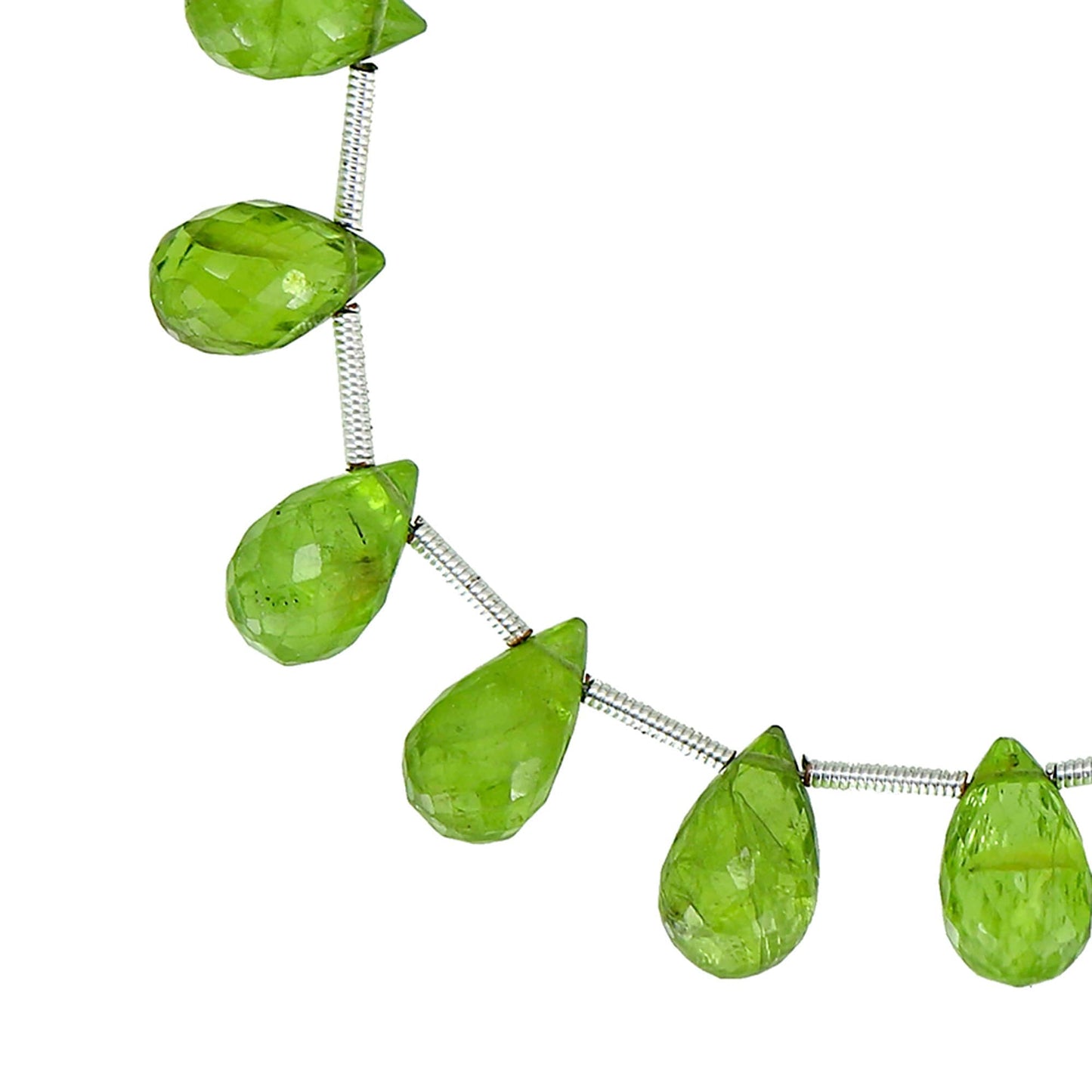 AAA+ Peridot Teardrop Briolette Beads | 6mmx8mm Drops | Natural Peridot Semi Precious Gemstone Faceted Teardrop for Jewelry BBI826