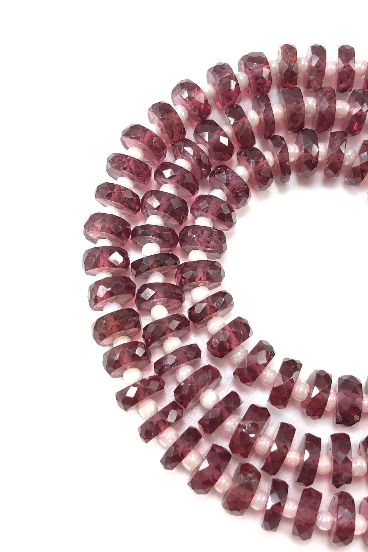 Natural Red Garnet Heishi Beads German Cut Rondelle Faceted Gemstone Beads, Strand 16 inch,  Red Garnet ! BeadsBoatInc SKU- BBI572