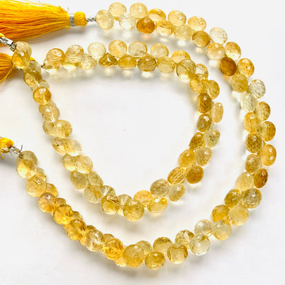 Natural Citrine Faceted Onion Beads 7mm | 8 Inch Strand Wholesale Gemstone
