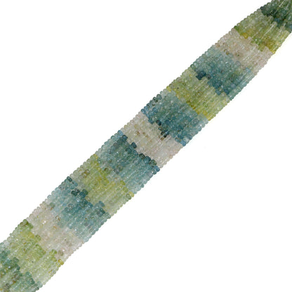 5mm Blue Faceted Rondelle Multi Aquamarine Gemstone Beads