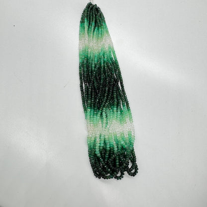 Natural Shaded Emerald Sapphire Faceted Rondelle Beads | 3.5–4.5mm | 16 Inch Strand