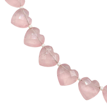Natural Rose Quartz Faceted Carved Heart Shape Gemstone Briolette Beads | Beads For Jewelry , Wholesale Gemstone beads , SKU - BBI304