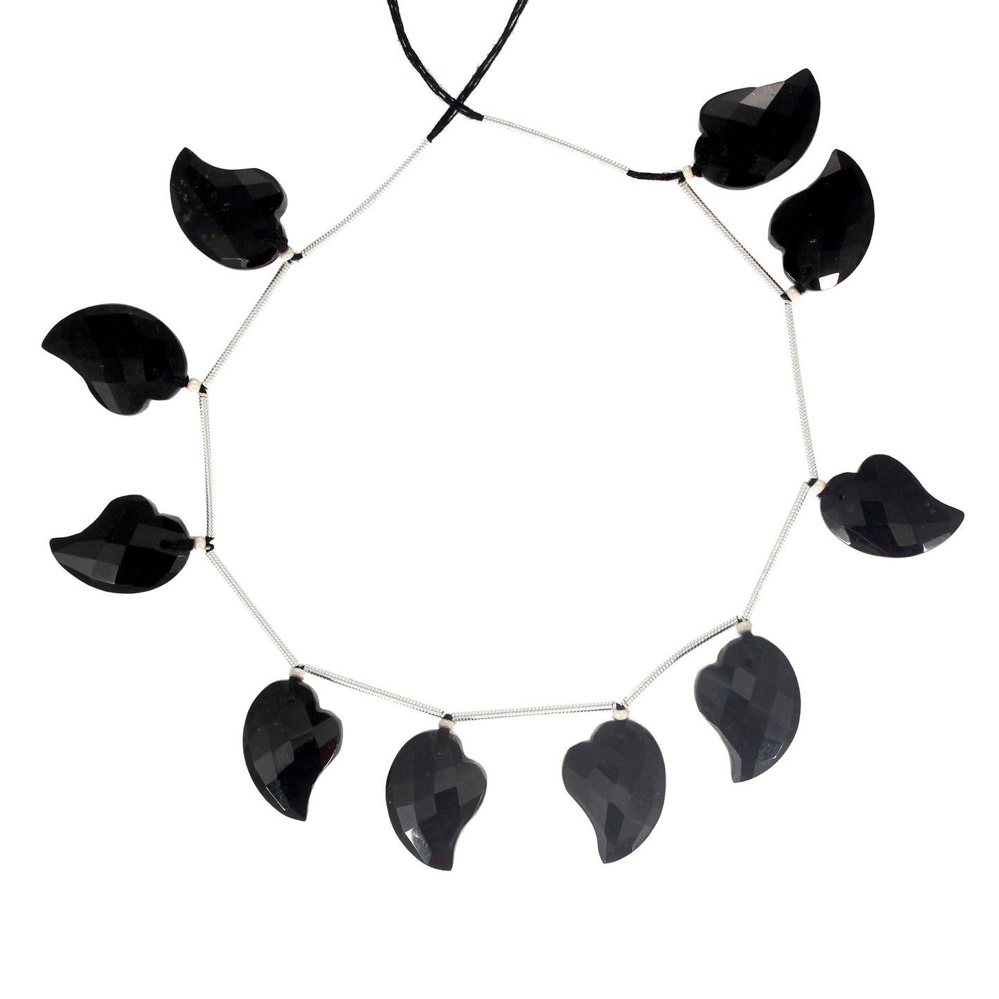 AAA+ Natural Black Tourmaline Fancy Faceted Beads 18x13mm