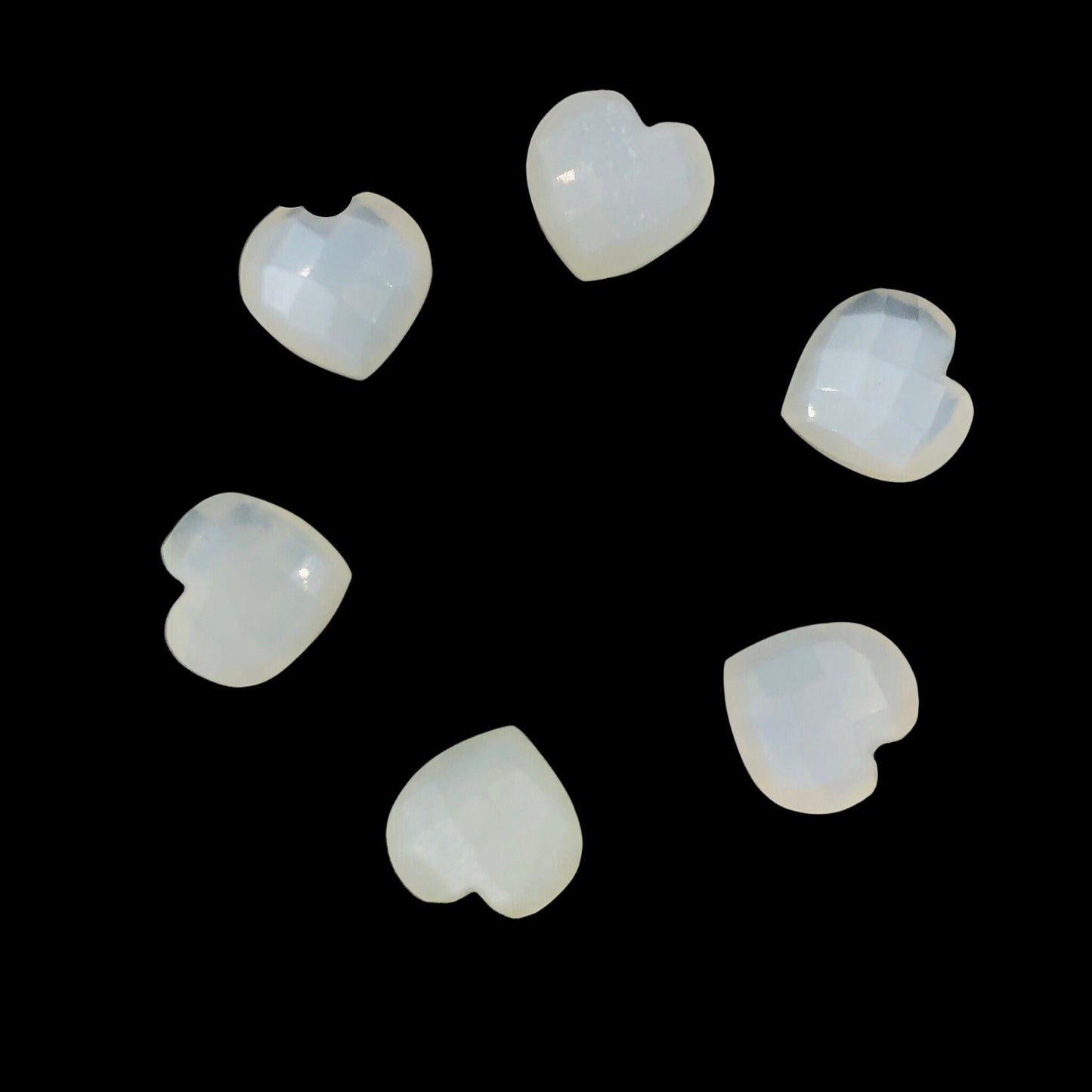 2 Pieces Natural White Moonstone Faceted Heart Shape Gemstone, Size 10mm, Hand Carved Briolette Beads, Loose Stone For Jewelry, SKU-BBI309