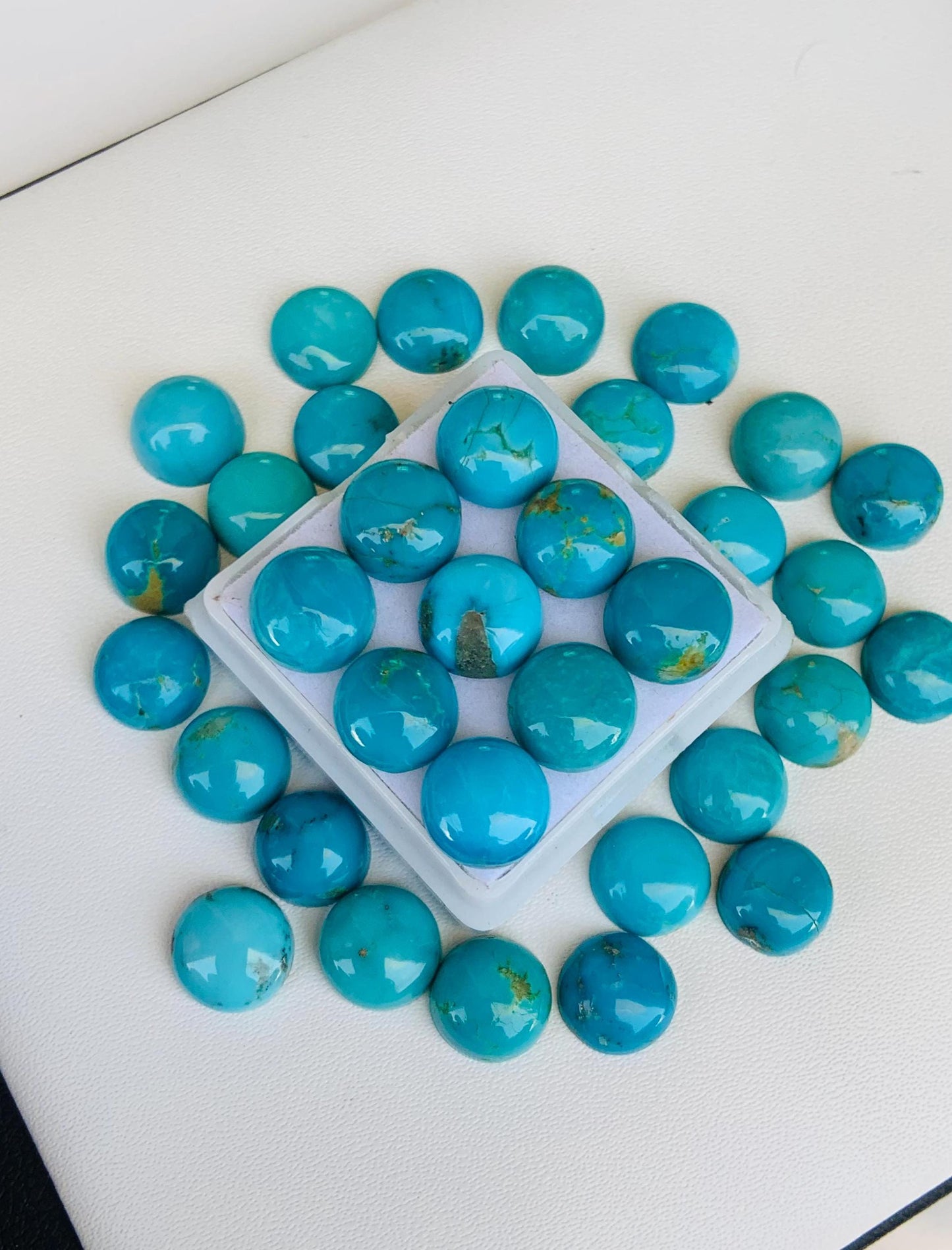 Natural Arizona Turquoise Smooth Round Gemstone Cabochon, CALIBRATED Loose Stone Cab, Round Jewelry Making Cabochon Semi Precious Cabochons