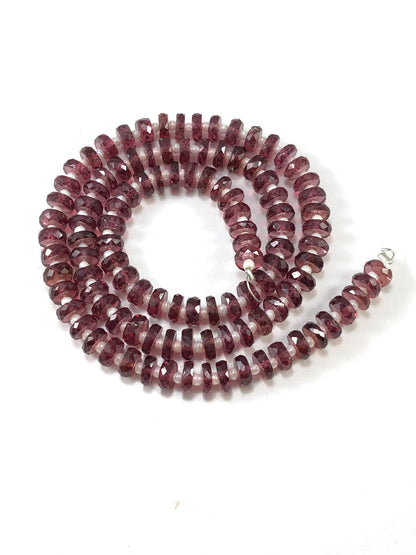 Natural Red Garnet Heishi Beads German Cut Rondelle Faceted Gemstone Beads, Strand 16 inch,  Red Garnet ! BeadsBoatInc SKU- BBI572