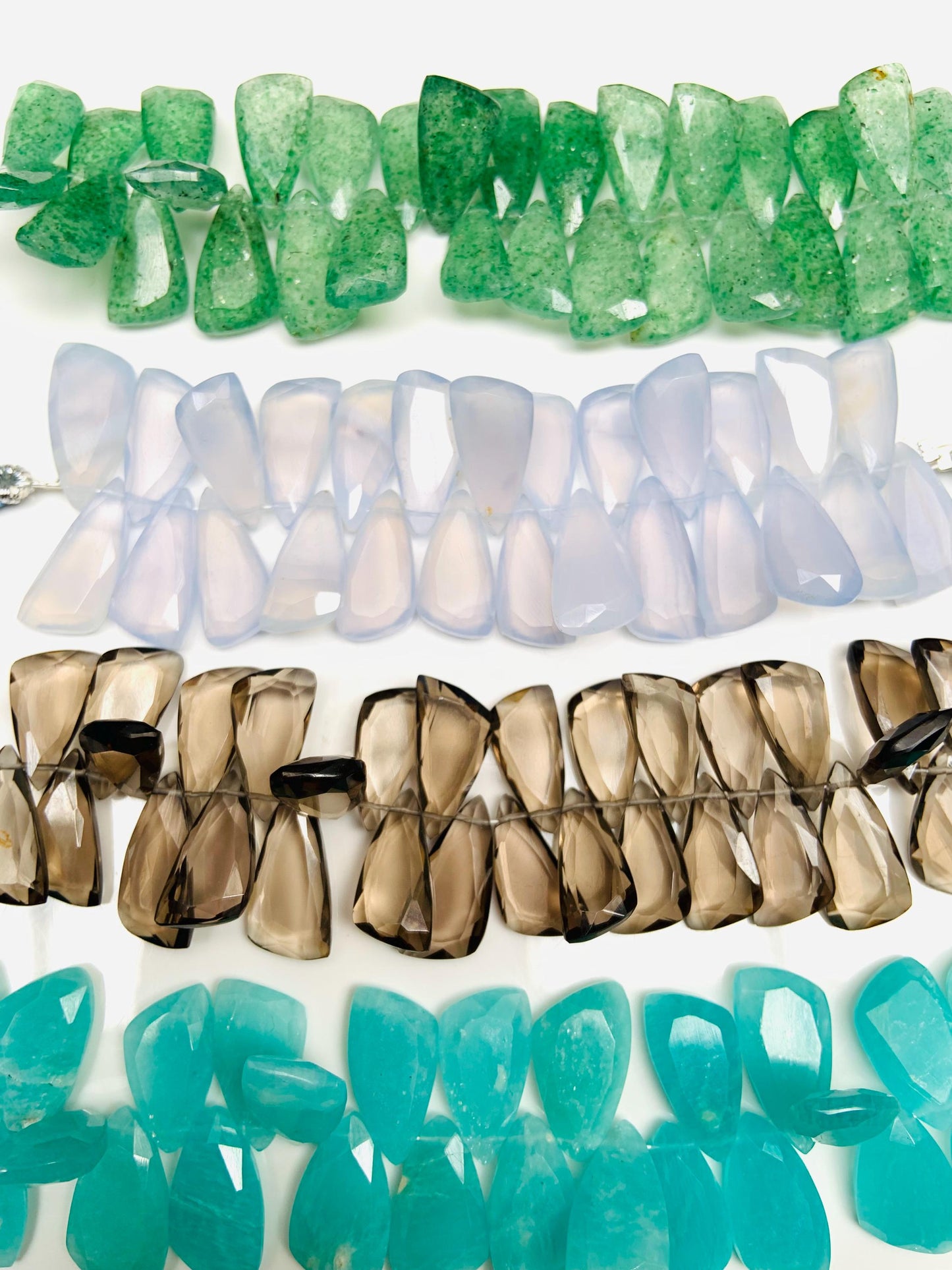 Natural Mix Gemstone Sail Crown Cut Briolette Beads