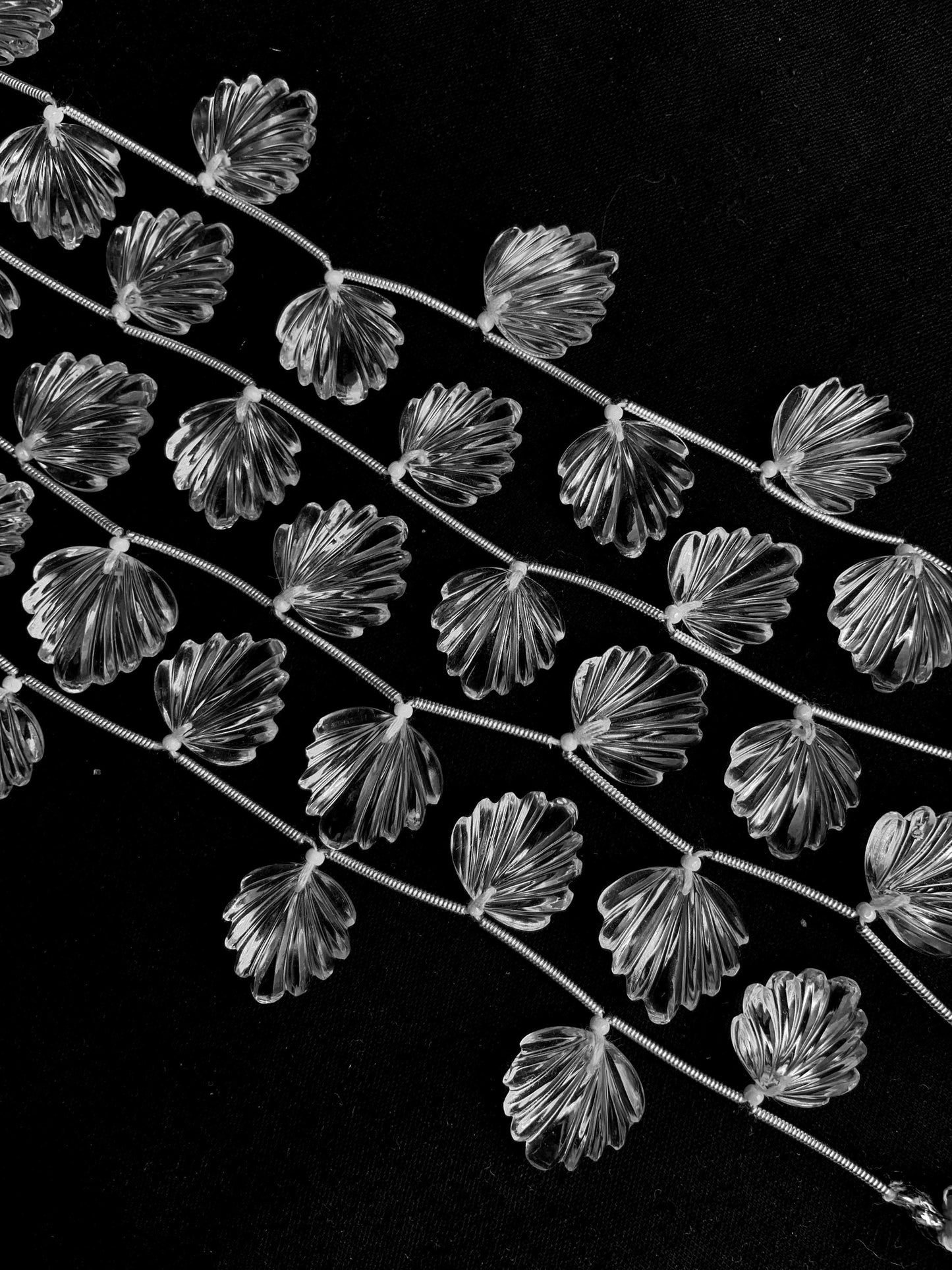 10 Pcs Natural Crystal Quartz Slot Carved fancy shape gemstone Briolette bead for jewelry making Size 15x15mm carving gemstone for pendent