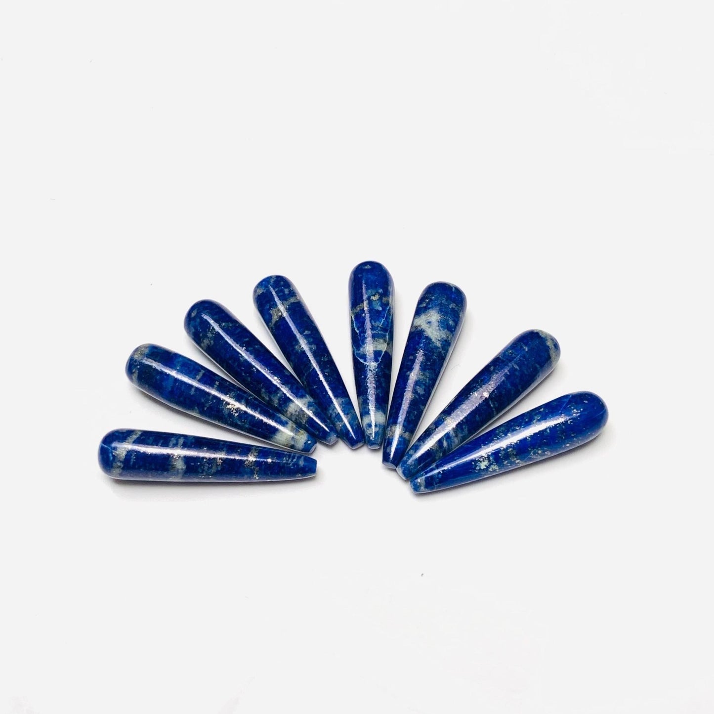 1 Pair Natural Lapis Lazuli Smooth Drop Shape Gemstone, Handmade Matching Pair beads, Matched Drops Pairs for Jewelry Making Size - 7x30mm