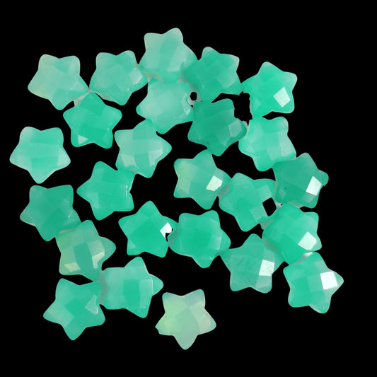 Natural Chrysoprase Chalcedony Faceted Star Briolette Beads 10mm