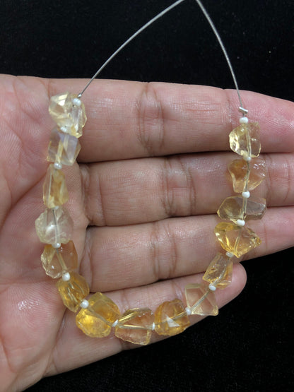 15 Pcs Natural Citrine Rough Center Drill Citrine Cluster Raw Healing crystal stones,Rough citrine For Jewelry Making Wholesale SKU -BBI1089