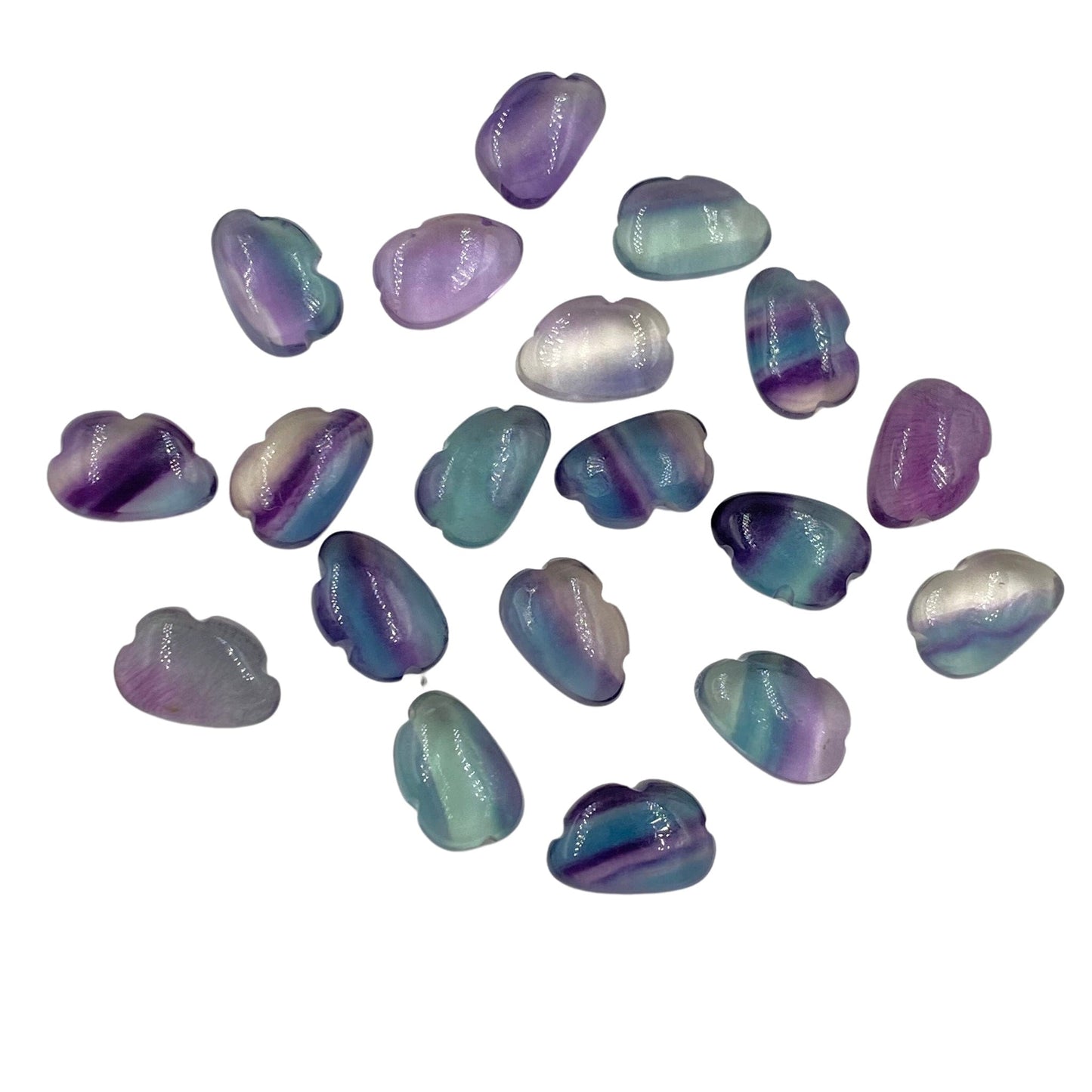 Natural Multi Fluorite Cloud Shape Gemstone Beads , Smooth Cloud Shape Gemstone , Hand Carved Gemstone , Cloud Earrings , SKU -BBI1115