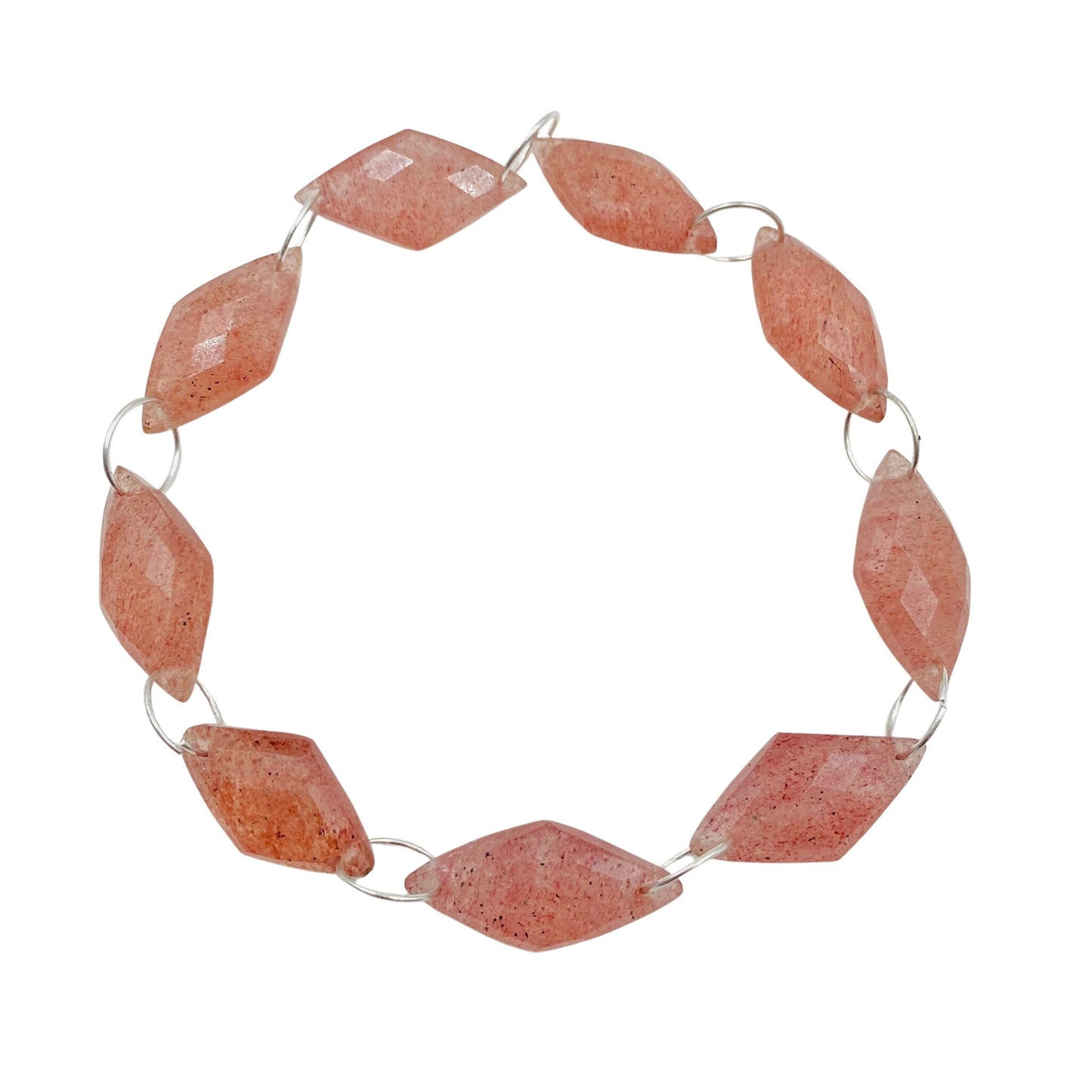 AAA Quality Natural Red Strawberry Gemstone, Faceted Rhombus Shape Briolette, Fancy Carved Double Drill Strand, Size 20mm X 10mm, SKU-BBI816