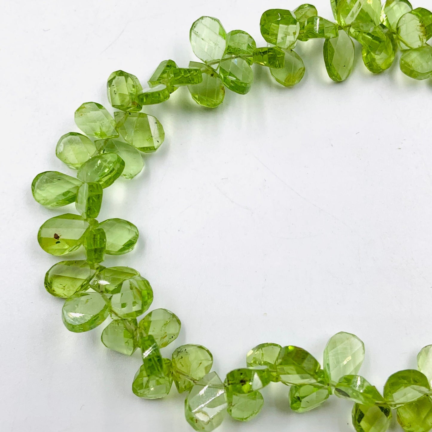 Natural Peridot Faceted Flat Pear Drop Gemstone Beads, AAA Quality Gemstone For Jewelry Making, Size 6x8mm To 7x10mm, SKU-  BBI799