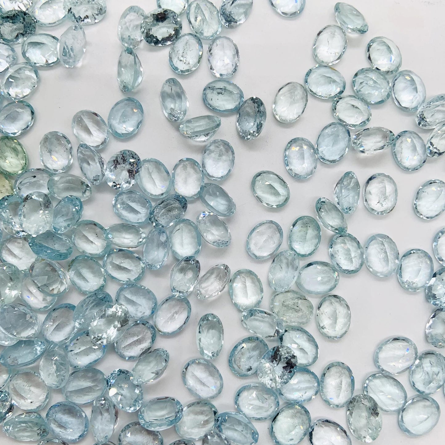 Natural Aquamarine Faceted Cut Gemstone Oval Shape Cabochon Aquamarine Cut for jewelry making Semi Precious Aquamarine CutStone gift for her