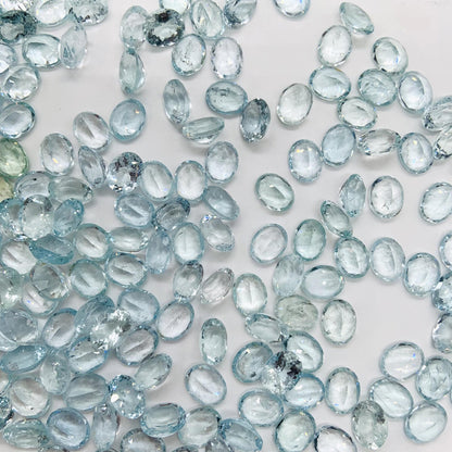 Natural Aquamarine Faceted Cut Gemstone Oval Shape Cabochon Aquamarine Cut for jewelry making Semi Precious Aquamarine CutStone gift for her