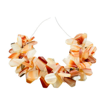 Natural Shaded Carnelian Fancy Slice Nugget Beads Side Drilled Faceted Gemstones