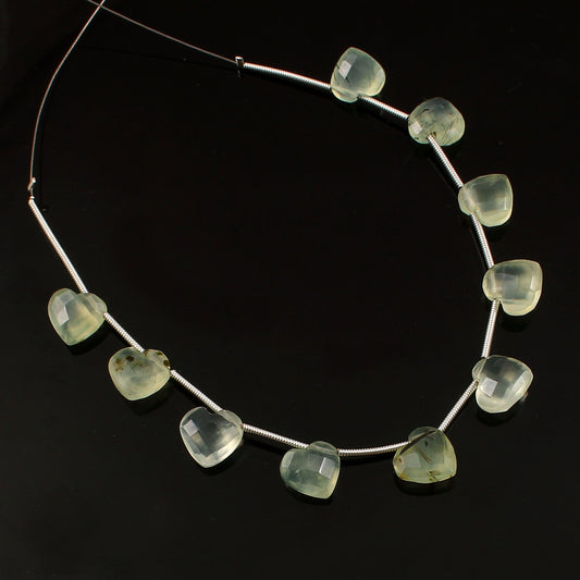 Natural Green Prehnite Heart Necklace 10mm Bridesmaid Gift Jewelry