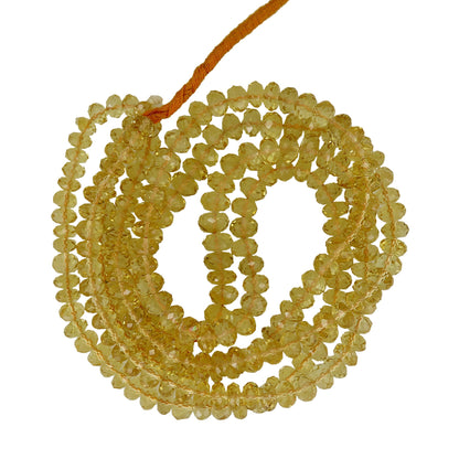 Citrine Quartz Gemstone Faceted Rondelle beads ,Top Quality Citrine Gemstone Beads Full Strand 16 Inch Quality 5mm - 6mm SKU-  BBI594