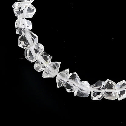 Clear White Herkimer Diamond Quartz Nuggets, 6-7mm Natural Double Terminated Clear Quartz Crystals- Small Herkimer Rough Stone SKU- BBI860
