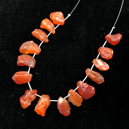 Natural Carnelian Raw Cluster Stones 15 Pieces Face Drill Gemstones for Jewelry Making