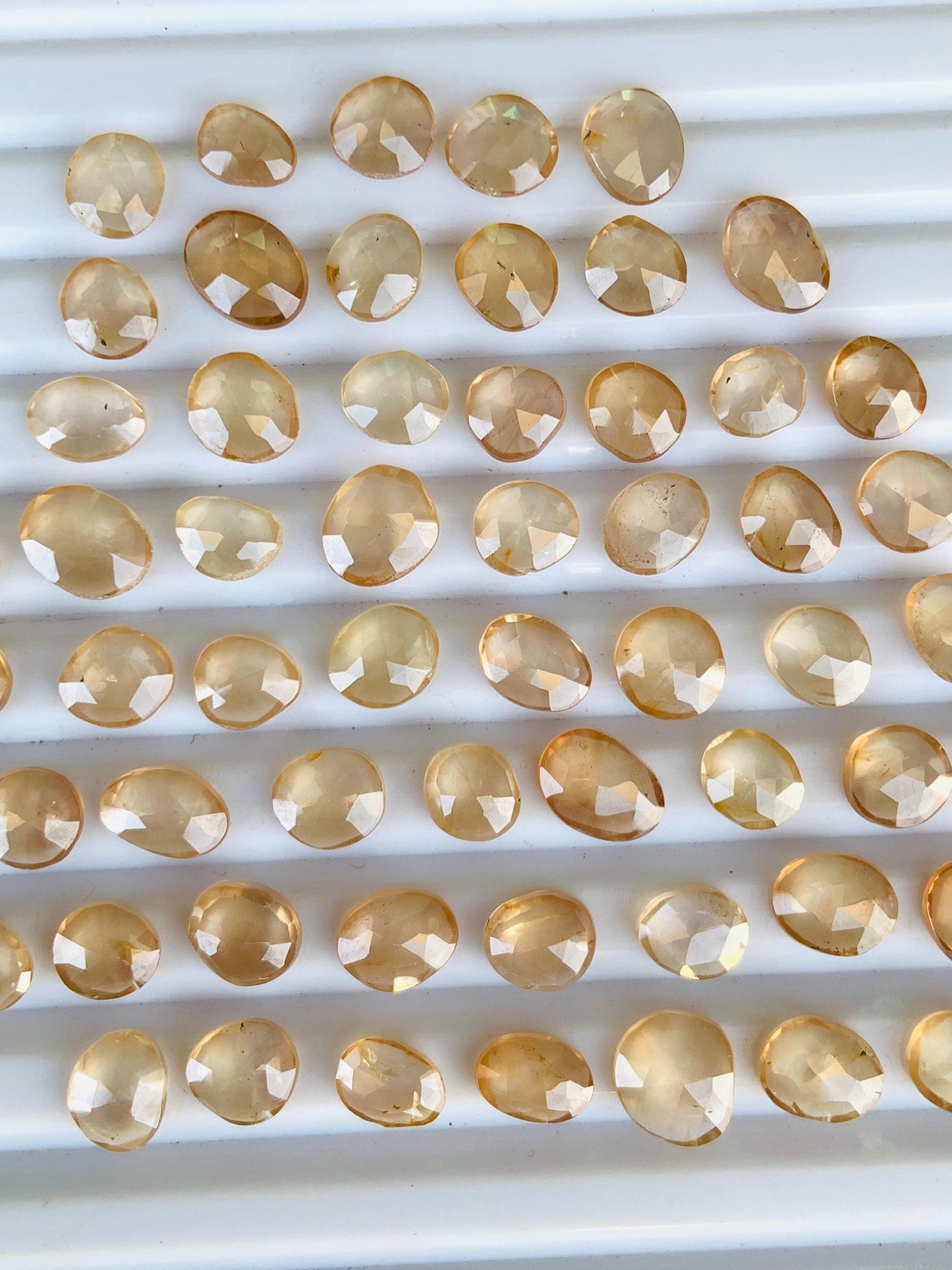Natural Champagne Zircon Rose Cut Slices Cabochons, Faceted Rose Cut Flat Back Loose Gemstones, Champagne Brown Zircon Gemstone Slices Cut