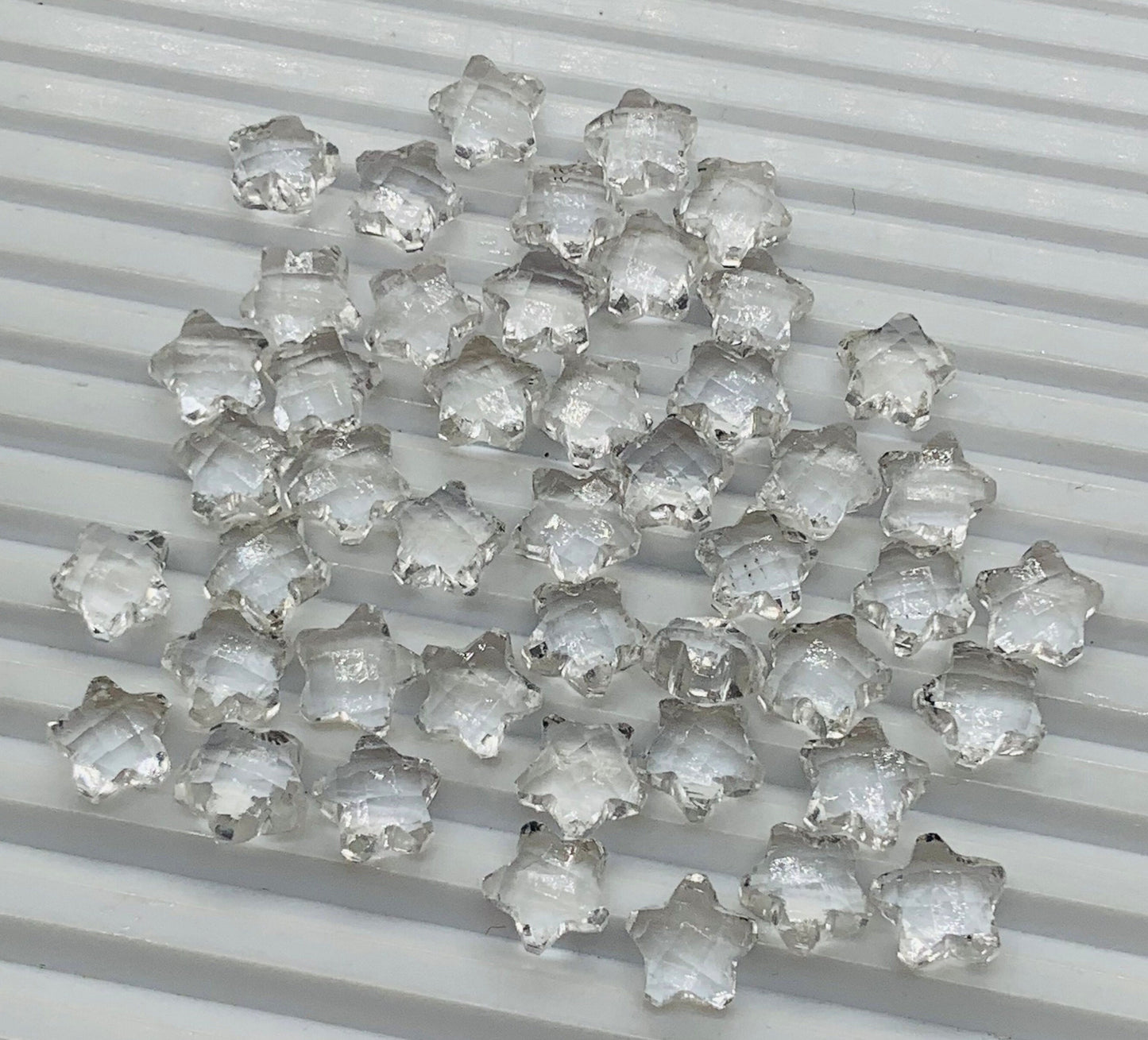 Natural Crystal Quartz Star Shape Gemstone , Hand Carved Star Shape Briolette, Size 10mm, Jewelry Making Beads BBI140