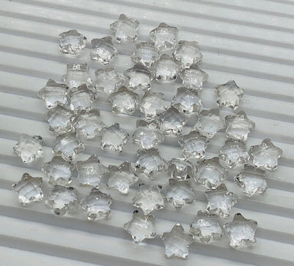 Natural Crystal Quartz Star Shape Gemstone , Hand Carved Star Shape Briolette, Size 10mm, Jewelry Making Beads BBI140