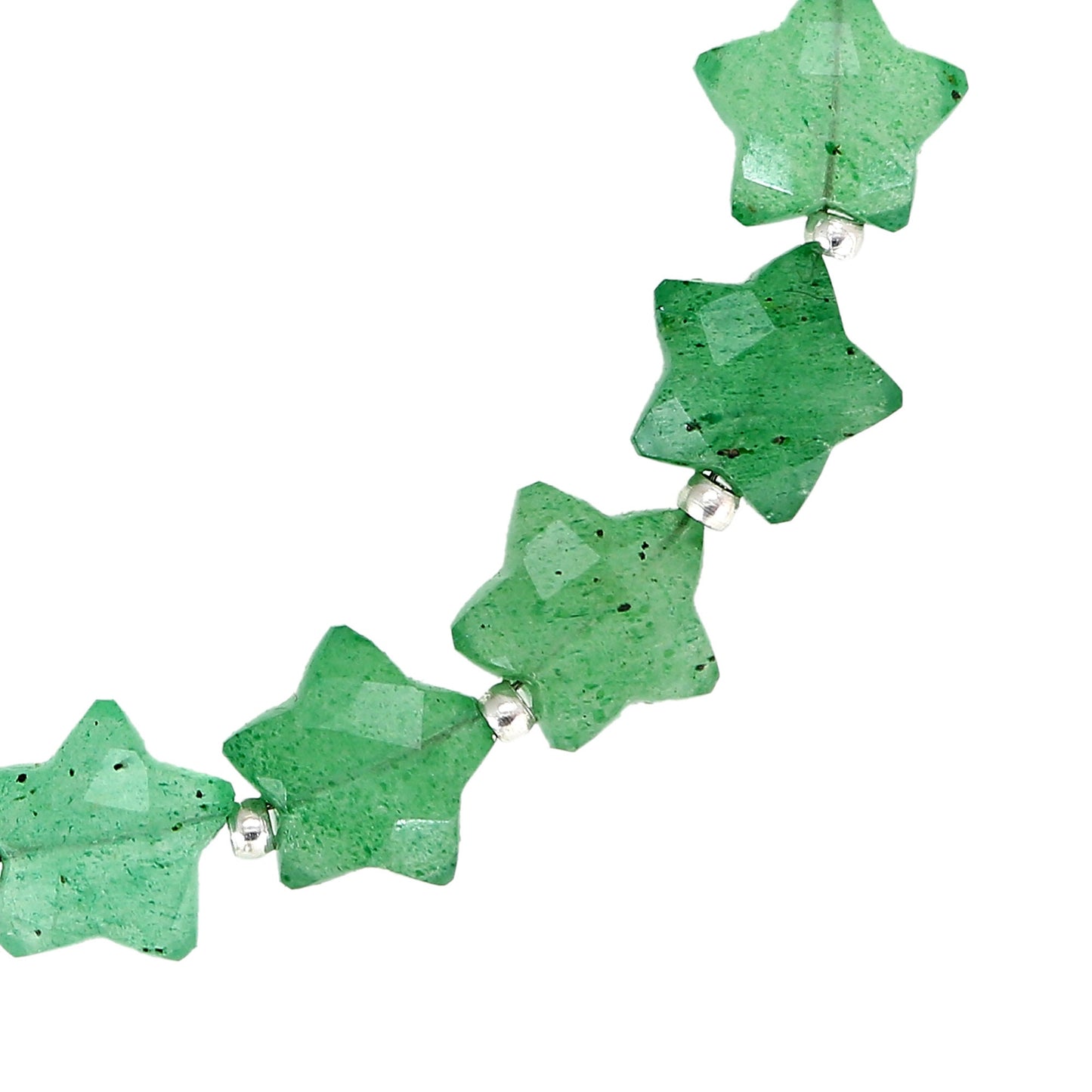 17 pcs Natural green Strawberry Quartz Faceted Star Gemstone Beads, 12mm Carved Star shape jewelry , Strawberry Quartz Gemstone Jewelry