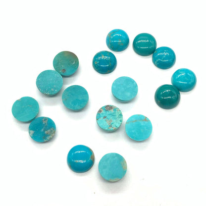 Natural Arizona Turquoise Round Gemstone Cabochon, CALIBRATED Loose Stone Cab, Round Jewelry Making Cabochons Semi Precious Cab