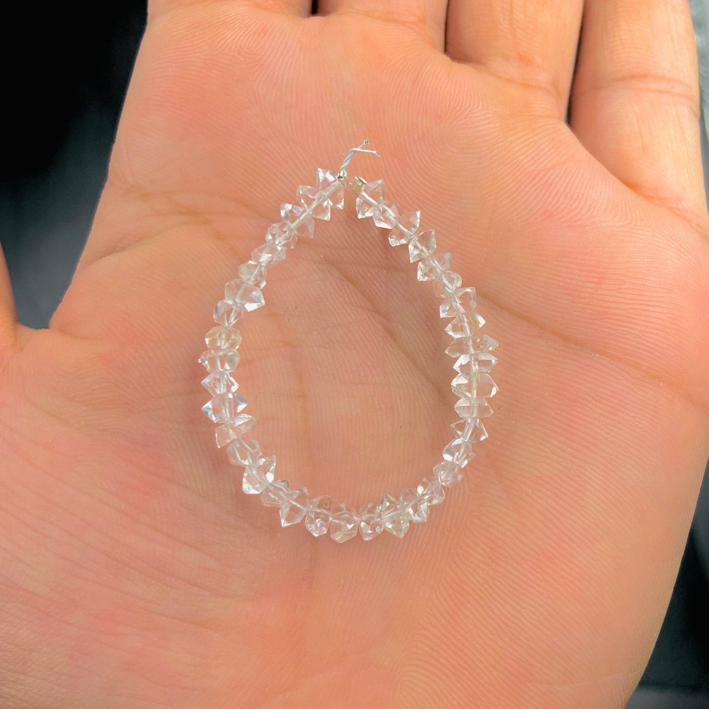 Clear White Herkimer Diamond Quartz Nuggets, Natural Double Terminated Clear Quartz Crystals- Small Herkimer Rough Stone SKU- BBI860