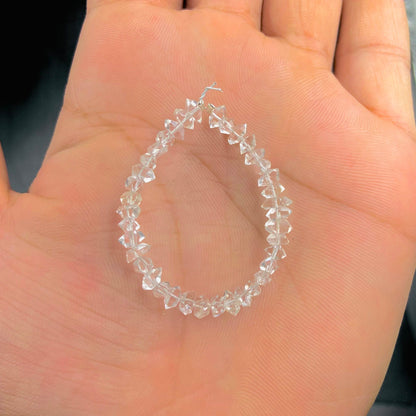 Clear White Herkimer Diamond Quartz Nuggets, Natural Double Terminated Clear Quartz Crystals- Small Herkimer Rough Stone SKU- BBI860