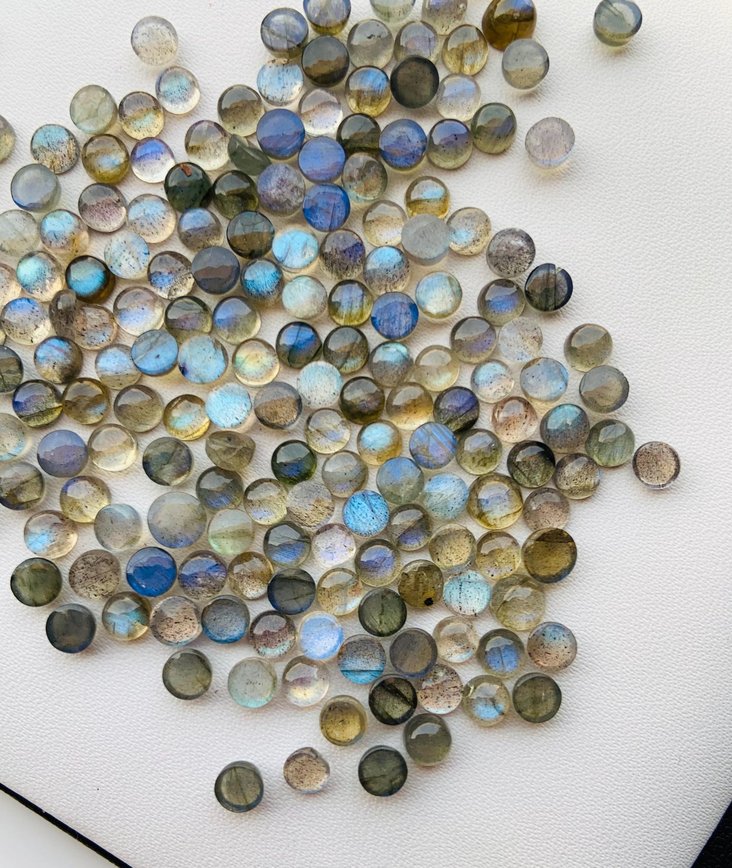 Natural Labradorite Smooth Round Gemstone Cabochon, CALIBRATED Loose Stone Cab, Round Jewelry Making Cabochons Semi Precious Cabs for ring