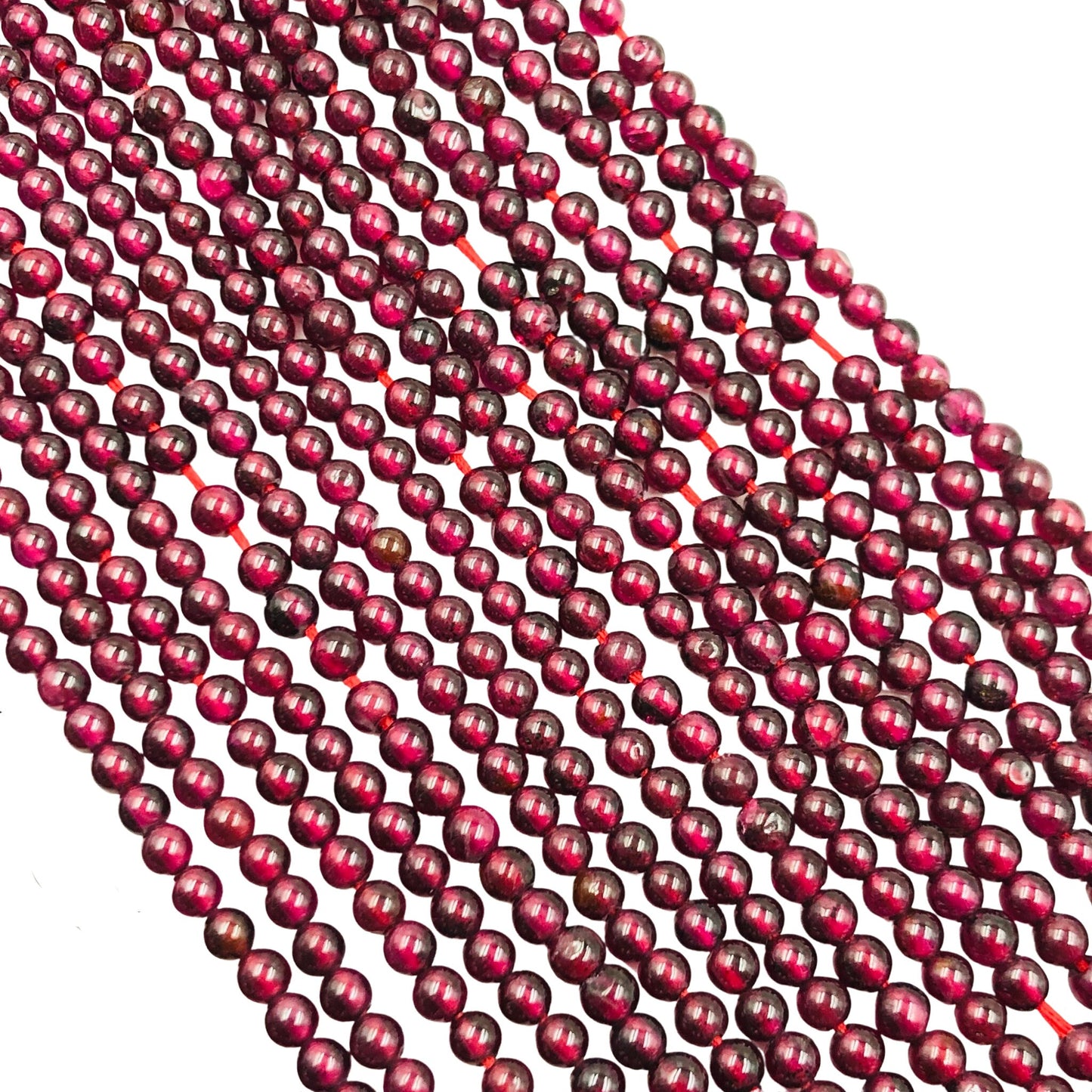 AAA Quality Natural Red Garnet Round Gemstone Beads , Smooth Round Balls Beads , Strand 13 inch , Size 3mm , Red Garnet ! SKU - BBI511