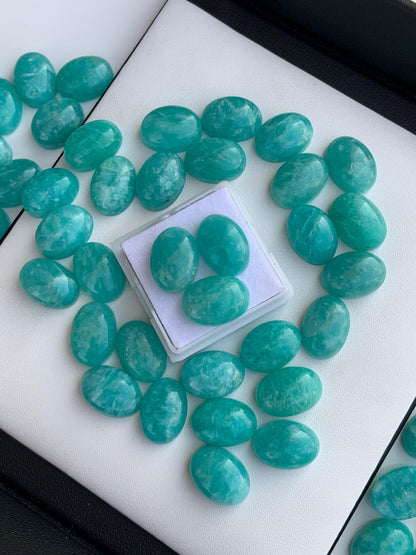 Natural Amazonite Smooth Oval Shape Gemstone Cabochon, CALIBRATED Loose Stone Cab, Oval Jewelry Making Cabochon Semi Precious Cabochons