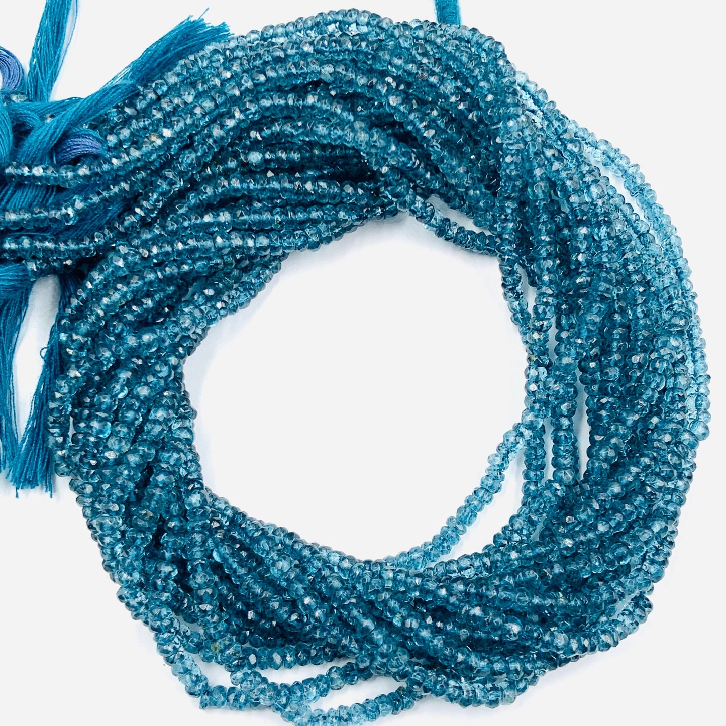 Crystal Blue Coated Faceted Roundel Beads Chinese crystal , Faceted Gemstone Rondelle Beads, Full Strand 13 Inch, Size 3mm