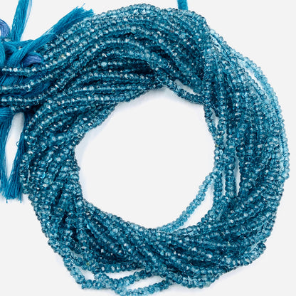 Crystal Blue Coated Faceted Roundel Beads Chinese crystal , Faceted Gemstone Rondelle Beads, Full Strand 13 Inch, Size 3mm