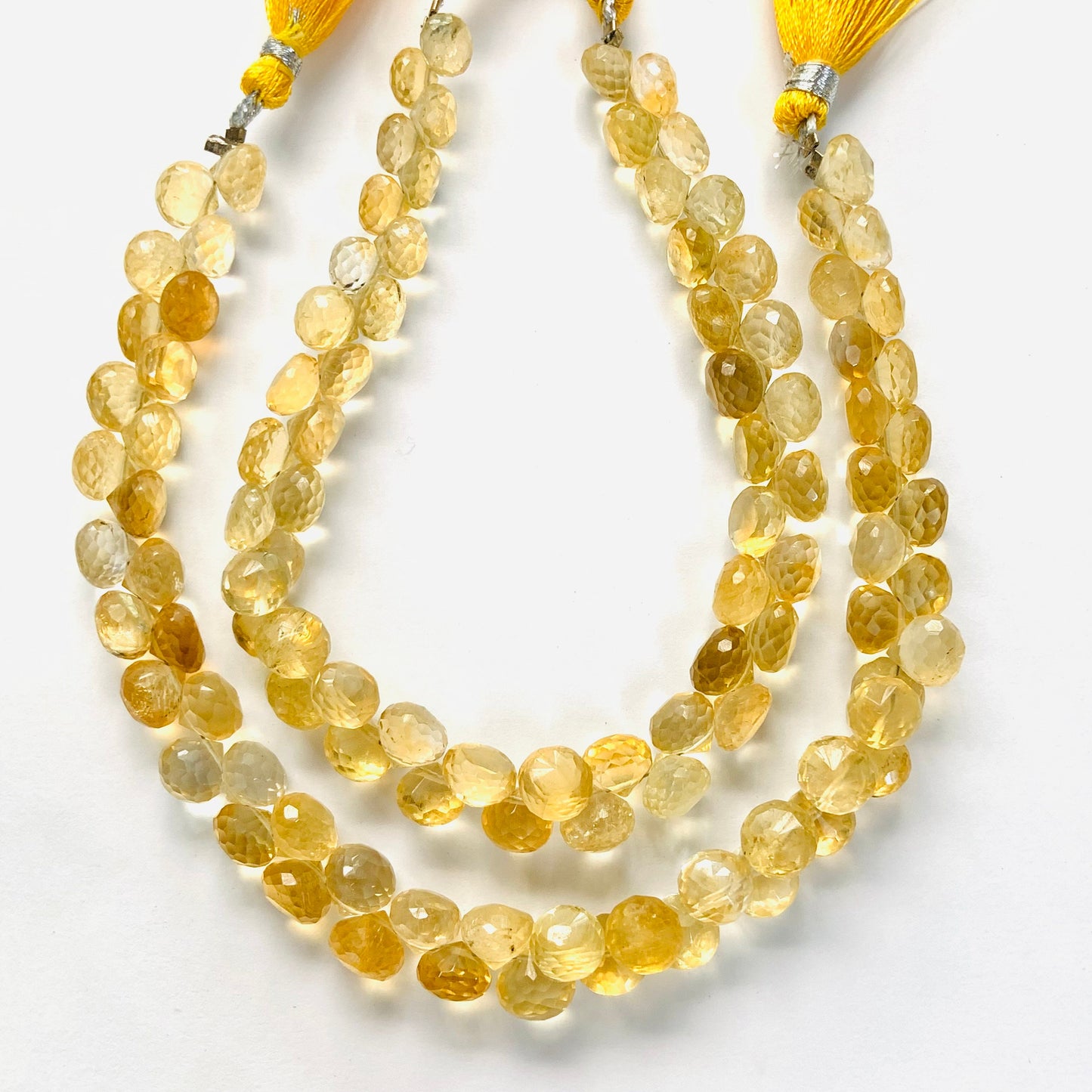 Natural Citrine Faceted Onion Beads 7mm | 8 Inch Strand Wholesale Gemstone