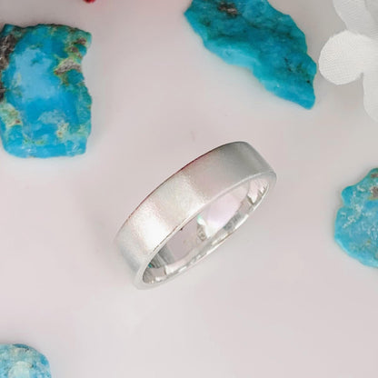 925 Sterling Silver Matte Finish Wedding Band