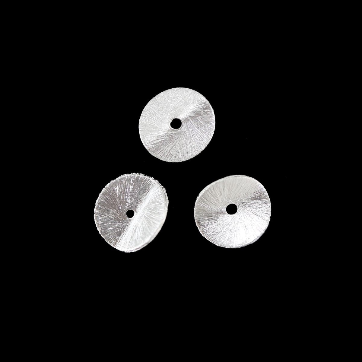 10mm - 30 Pieces Silver Wavy Disk Spacer Beads, Brushed Silver Plated Disc Spacers For Jewelry Making, Heishi Spacers - BeadsBoatInc