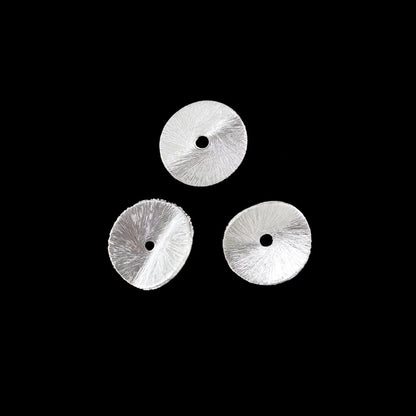10mm - 30 Pieces Silver Wavy Disk Spacer Beads, Brushed Silver Plated Disc Spacers For Jewelry Making, Heishi Spacers - BeadsBoatInc