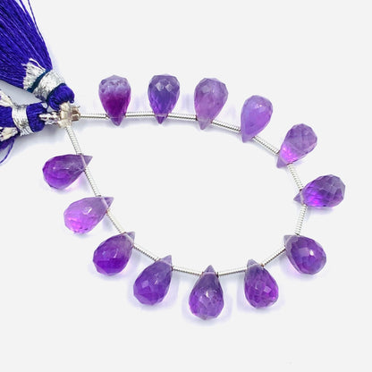 Natural Amethyst Faceted Buds Shape Beads 4" Strand