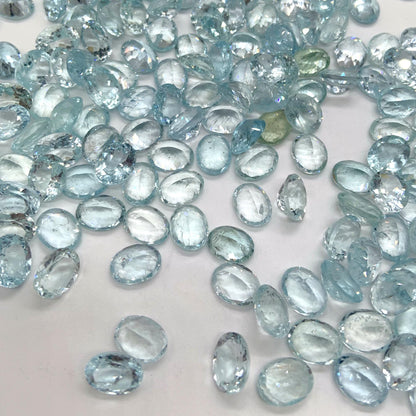 Natural Aquamarine Faceted Cut Gemstone Oval Shape Cabochon Aquamarine Cut for jewelry making Semi Precious Aquamarine CutStone gift for her
