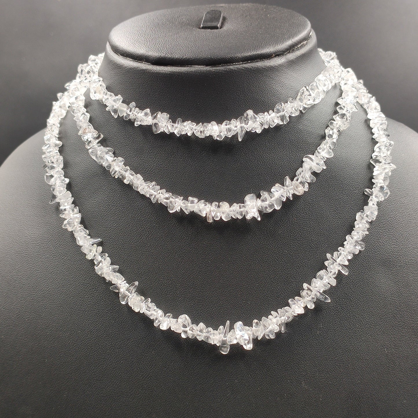 Natural Clear Crystal Quartz Smooth Uncut Chips Raw Gemstone Beads, 34" Inches Strand, White Crystal Uncut For Jewelry,  SKU- BBI704