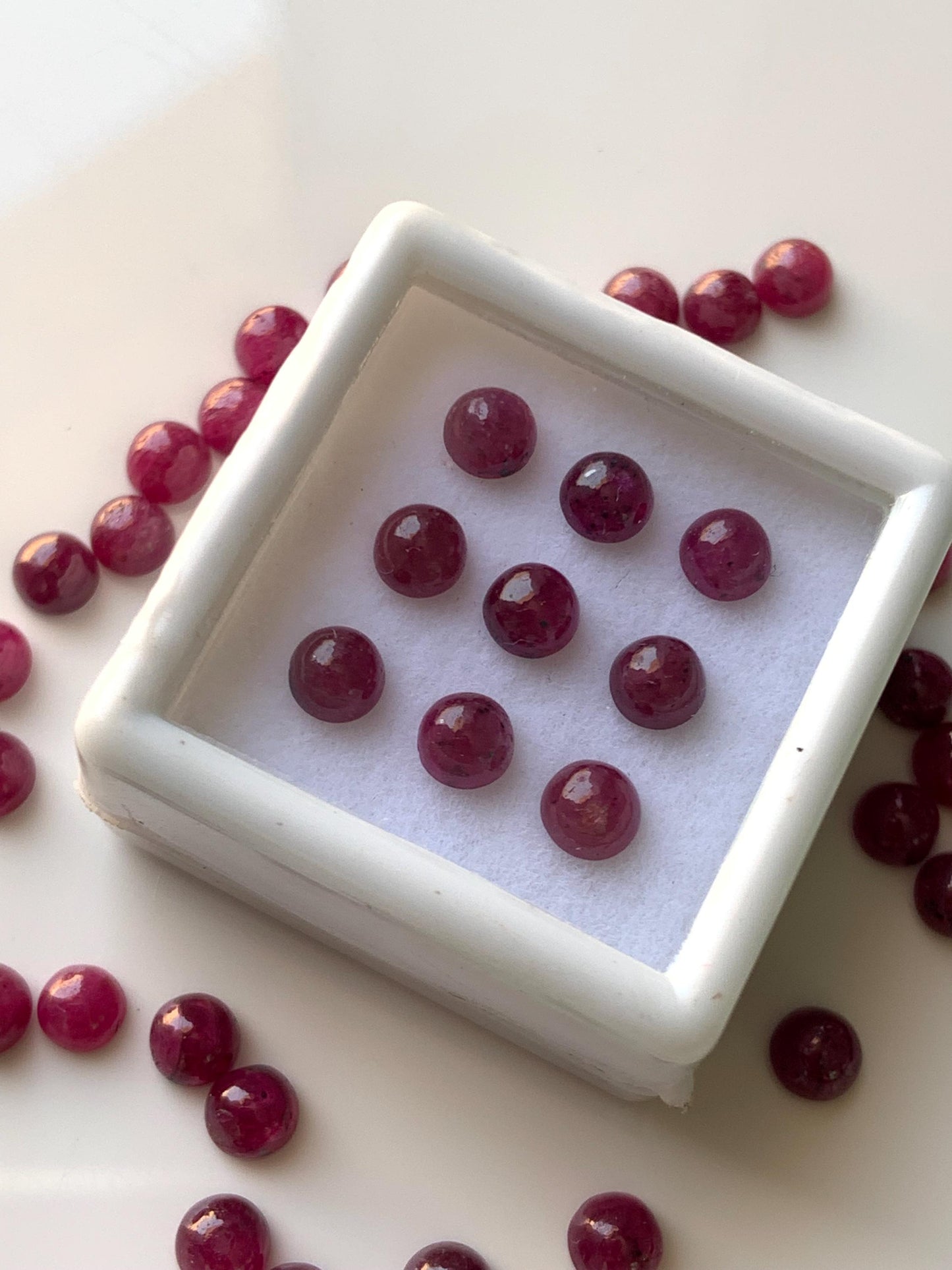 Natural Red Ruby Smooth Round Gemstone Cabochon, CALIBRATED Loose Stone Cab, Round Jewelry Making Cabochons Semi Precious Cabochon